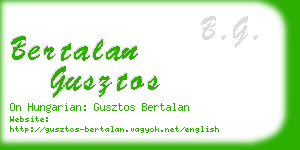 bertalan gusztos business card